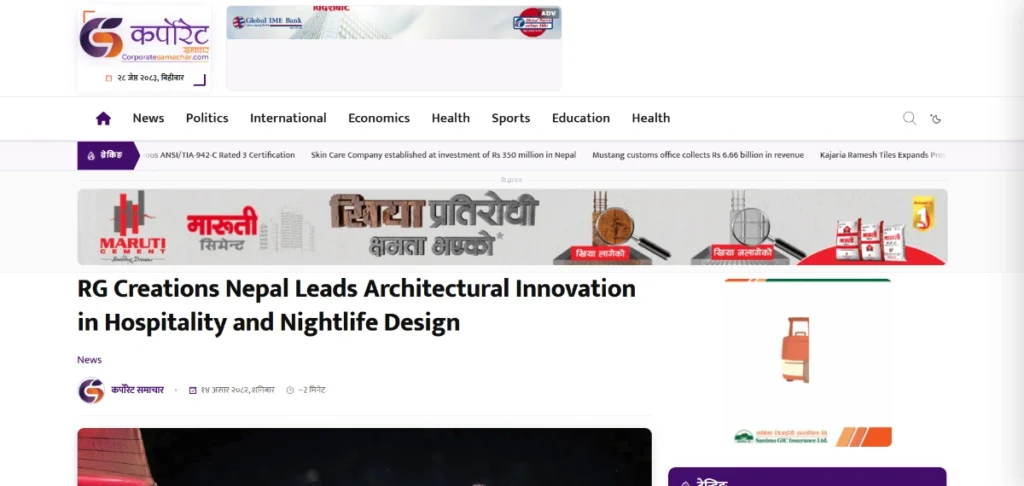 RG Creations Nepal Leads Architectural Innovation in Hospitality and Nightlife Design - News By Corporate