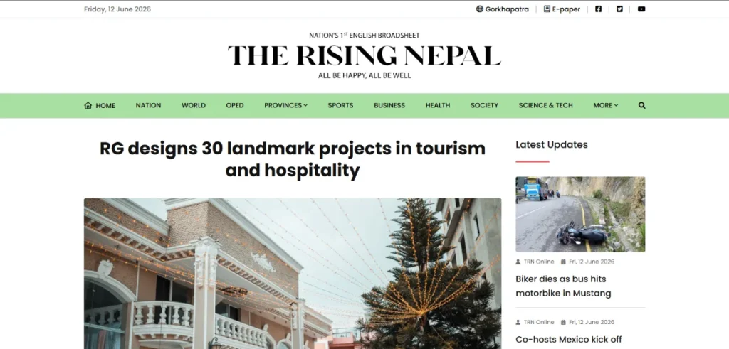 RG designs 30 landmark projects in tourism and hospitality – Post By The Rising Nepal
