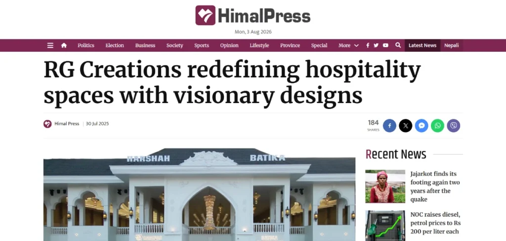 rg creations nepal news on himal press news channel