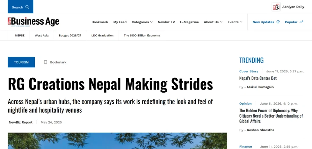 RG Creations Nepal Making Strides New Business Age News